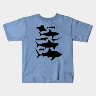 Sea Shadows - Shark Silhouettes Kids T-Shirt
